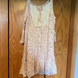 Pink floral Rewind dress, off-the-shoulders, size: medium